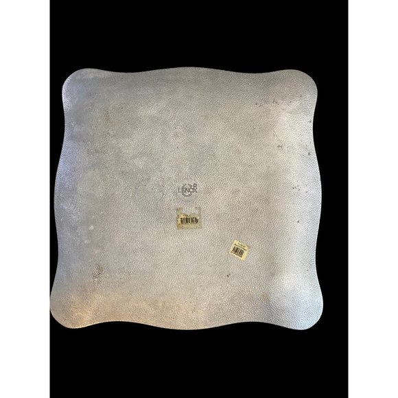 Lenox Vintage 90s Embossed Butterfly Relief Meadow Metal Large 13x13 Tray - Picture 5 of 10